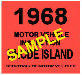 Modal Additional Images for 1968 Rhode Island Inspection Sticker